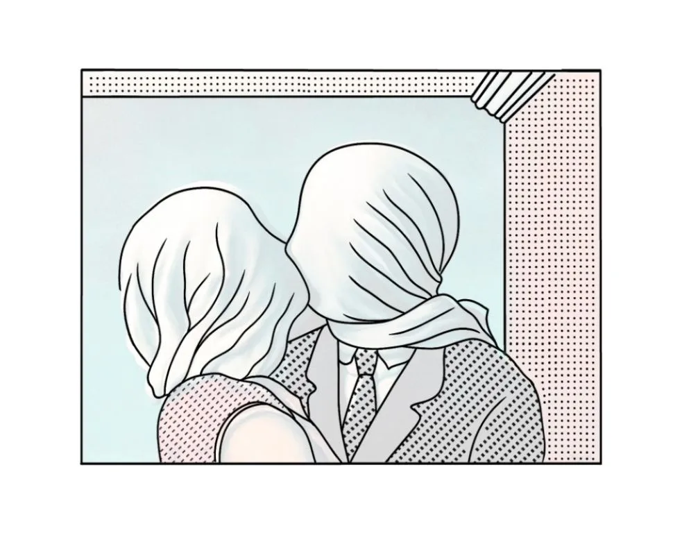 Os Amantes (1928), de Ren&eacute; Magritte